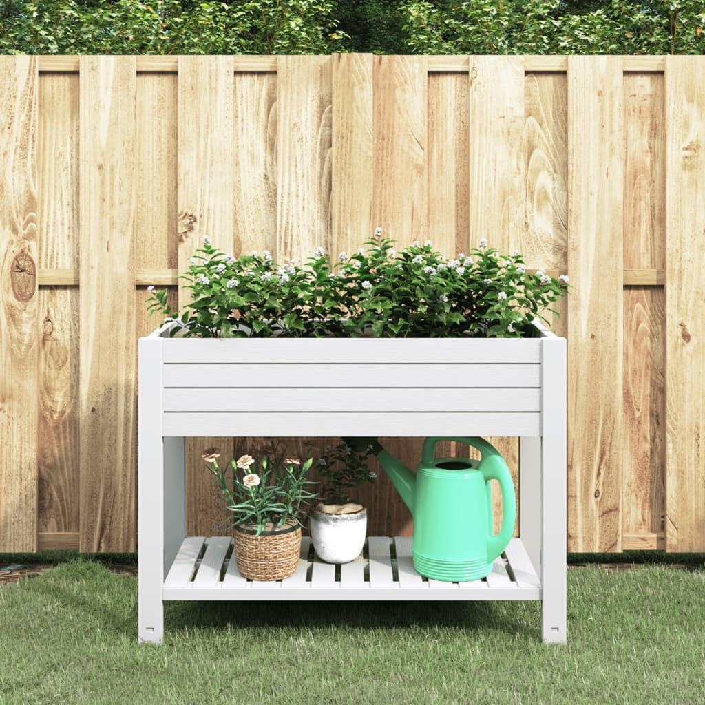 vidaXL Garden Raised Bed White 43.3"x17.7"x31.1" Polypropylene - Create a Stunning Green Area