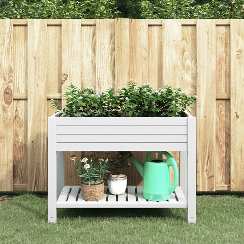 vidaXL Garden Raised Bed White 43.3"x17.7"x31.1" Polypropylene - Create a Stunning Green Area