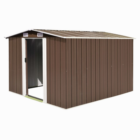 vidaXL Garden Shed 101.2"x117.3"x70.1" Metal Brown