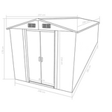 vidaXL Garden Shed 101.2"x117.3"x70.1" Metal Brown