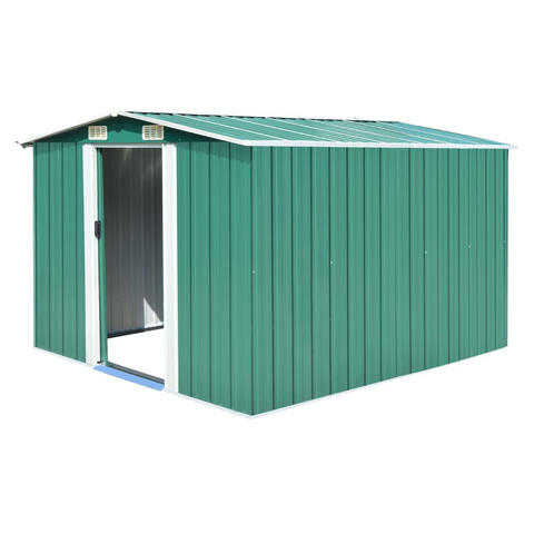 vidaXL Garden Shed 101.2"x117.3"x70.1" Metal Green - Durable Outdoor Storage House