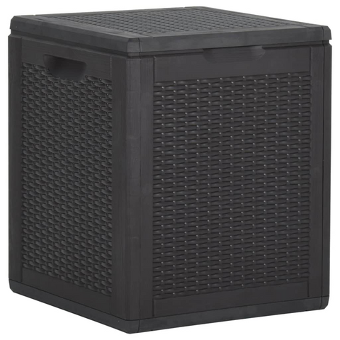 vidaXL Patio Storage Box 23.8 gal Black PP Rattan | Weather-resistant, UV-resistant, Lightweight