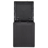 vidaXL Patio Storage Box 23.8 gal Black PP Rattan | Weather-resistant, UV-resistant, Lightweight