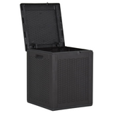 vidaXL Patio Storage Box 23.8 gal Black PP Rattan | Weather-resistant, UV-resistant, Lightweight