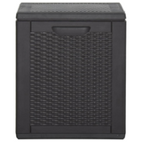 vidaXL Patio Storage Box 23.8 gal Black PP Rattan | Weather-resistant, UV-resistant, Lightweight