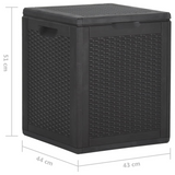 vidaXL Patio Storage Box 23.8 gal Black PP Rattan | Weather-resistant, UV-resistant, Lightweight