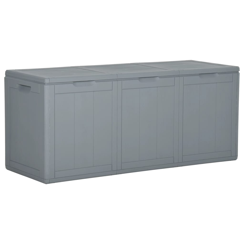 vidaXL Patio Storage Box 71.3 gal Gray PP Rattan - Weather-resistant and UV-resistant