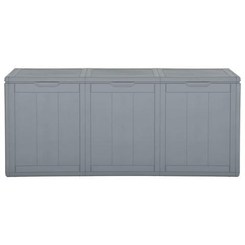 vidaXL Patio Storage Box 71.3 gal Gray PP Rattan - Weather-resistant and UV-resistant