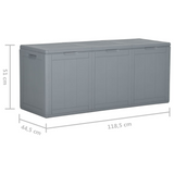 vidaXL Patio Storage Box 71.3 gal Gray PP Rattan - Weather-resistant and UV-resistant