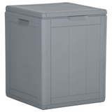 vidaXL Patio Storage Box 23.8 gal Gray PP Rattan - Weather-Resistant and UV-Resistant Garden Storage Chest