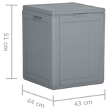 vidaXL Patio Storage Box 23.8 gal Gray PP Rattan - Weather-Resistant and UV-Resistant Garden Storage Chest