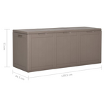 vidaXL Patio Storage Box 71.3 gal Brown PP Rattan - Weather-resistant, UV-resistant