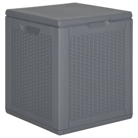 vidaXL Patio Storage Box Gray PP Rattan 23.8 gal - Outdoor Furniture Storage Solution