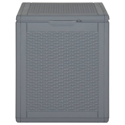 vidaXL Patio Storage Box Gray PP Rattan 23.8 gal - Outdoor Furniture Storage Solution