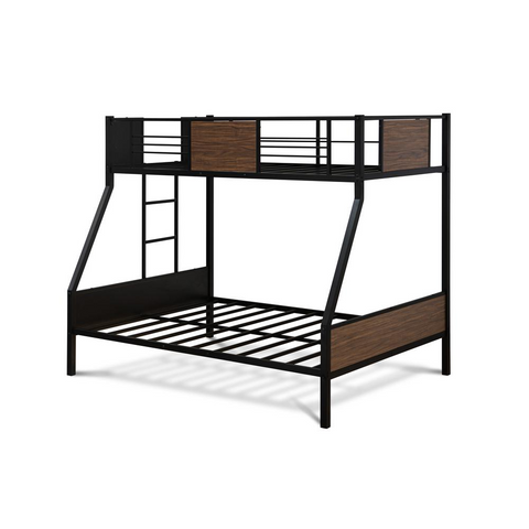 Full Twin Bunk Bed in Powder Coating Black Color