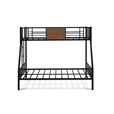 Full Twin Bunk Bed in Powder Coating Black Color