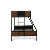 Full Twin Bunk Bed in Powder Coating Black Color