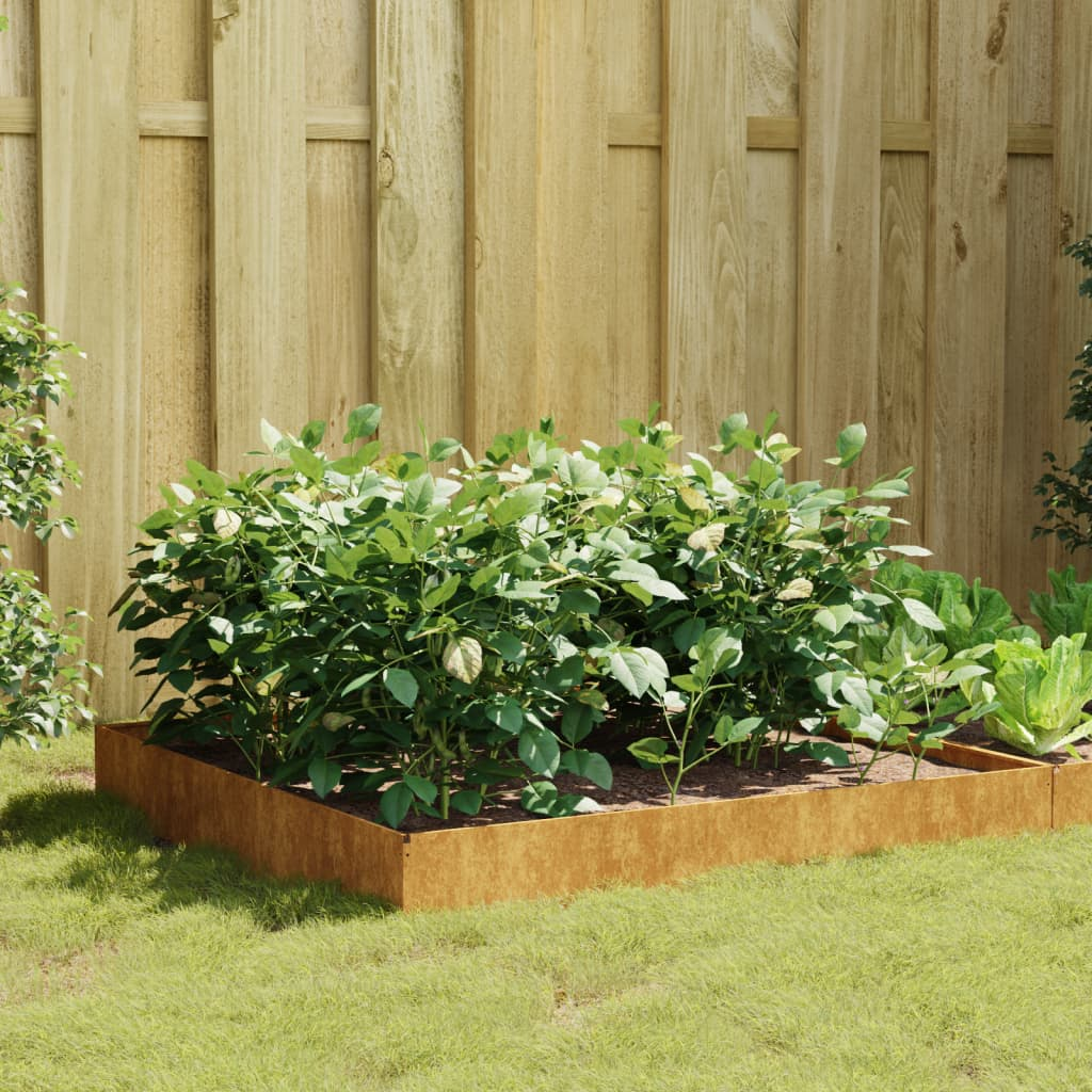 vidaXL Garden Raised Bed 39.4"x39.4"x10.2" Corten Steel - Durable, Rusty Flower Planter