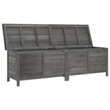 vidaXL Patio Storage Box Anthracite 78.1"x19.7"x22.2" Solid Wood Fir - Outdoor Cushion Storage