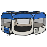 vidaXL Foldable Dog Playpen with Carrying Bag Blue 57.1"x57.1"x24"