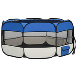 vidaXL Foldable Dog Playpen with Carrying Bag Blue 57.1"x57.1"x24"