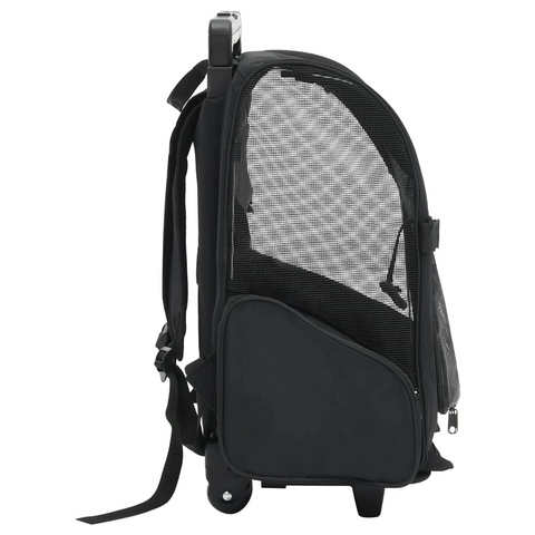 vidaXL Foldable Multipurpose Pet Trolley Black - Lightweight and Versatile Pet Carrier