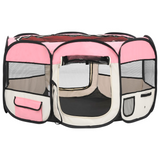 Buy vidaXL Foldable Dog Playpen with Carrying Bag Pink 49.2"x49.2"x24"