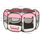 Buy vidaXL Foldable Dog Playpen with Carrying Bag Pink 49.2"x49.2"x24"