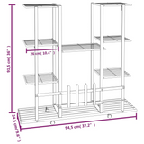 vidaXL Flower Stand with Wheels 37.2"x9.6"x36" White Iron - Display Your Plants in Style