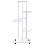 vidaXL 5-Floor Flower Stand with Wheels 17.3"x9.1"x39.4" White Iron