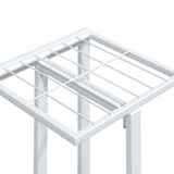 vidaXL 5-Floor Flower Stand with Wheels 17.3"x9.1"x39.4" White Iron