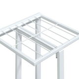 vidaXL 4-Floor Flower Stand with Wheels 17.3"x9.1"x31.5" White Iron - Premium Quality, Sturdy Design