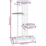 vidaXL 4-Floor Flower Stand with Wheels 17.3"x9.1"x31.5" White Iron - Premium Quality, Sturdy Design