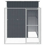 vidaXL Dog House with Run Anthracite 65"x98.8"x71.3" Galvanized Steel