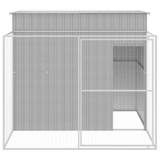 vidaXL Dog House with Run Light Gray 84.3"x99.6"x71.3" Galvanized Steel