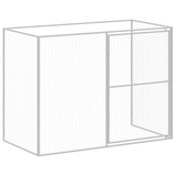 vidaXL Dog House with Run Light Gray 84.3"x99.6"x71.3" Galvanized Steel