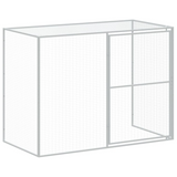 vidaXL Dog House with Run Light Gray 84.3"x420.9"x71.3" Galvanized Steel