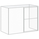 vidaXL Dog House with Run Light Gray 84.3"x340.6"x71.3" Galvanized Steel