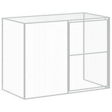 vidaXL Dog House with Run Light Gray 84.3"x260.2"x71.3" Galvanized Steel