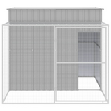 Buy vidaXL Dog House with Run Light Gray - Galvanized Steel | vidaXL.com