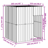 vidaXL Dog House with Roof Anthracite 65"x60.2"x71.3" Galvanized Steel