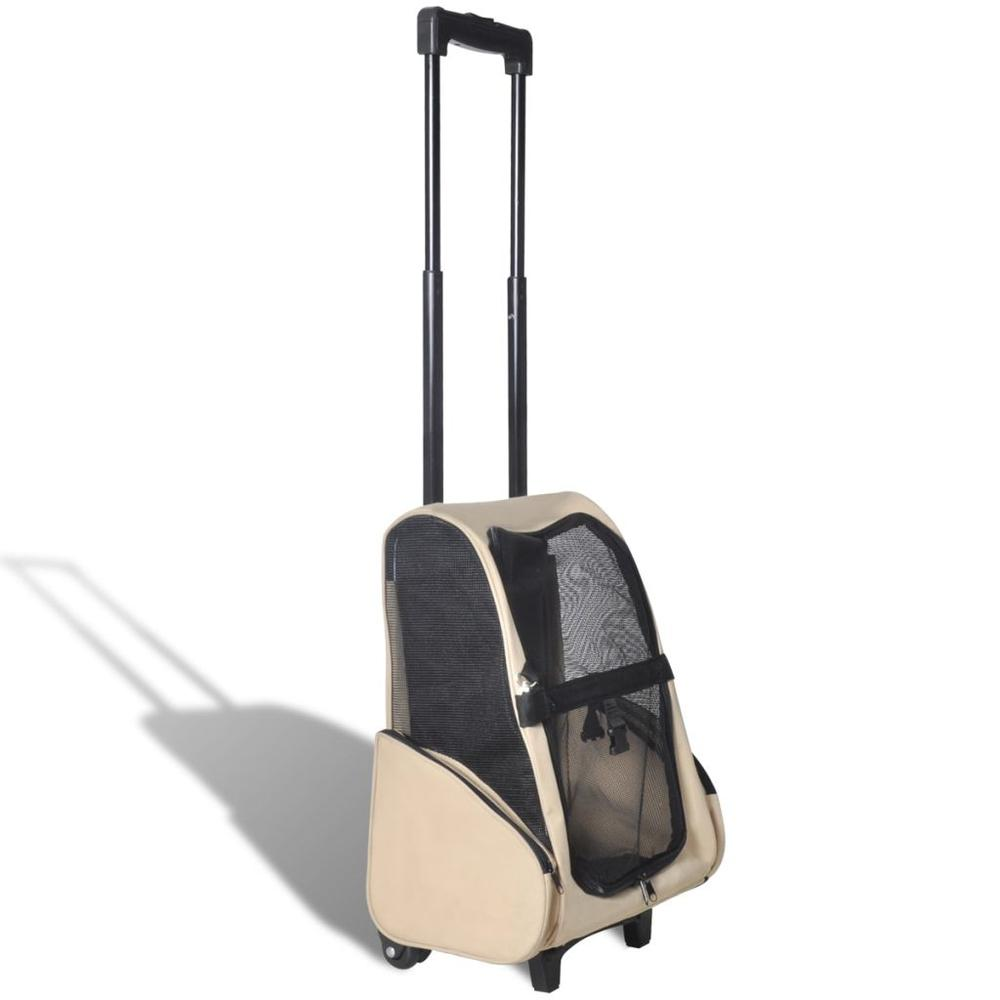 vidaXL Foldable Multipurpose Pet Trolley Beige - Lightweight & Versatile