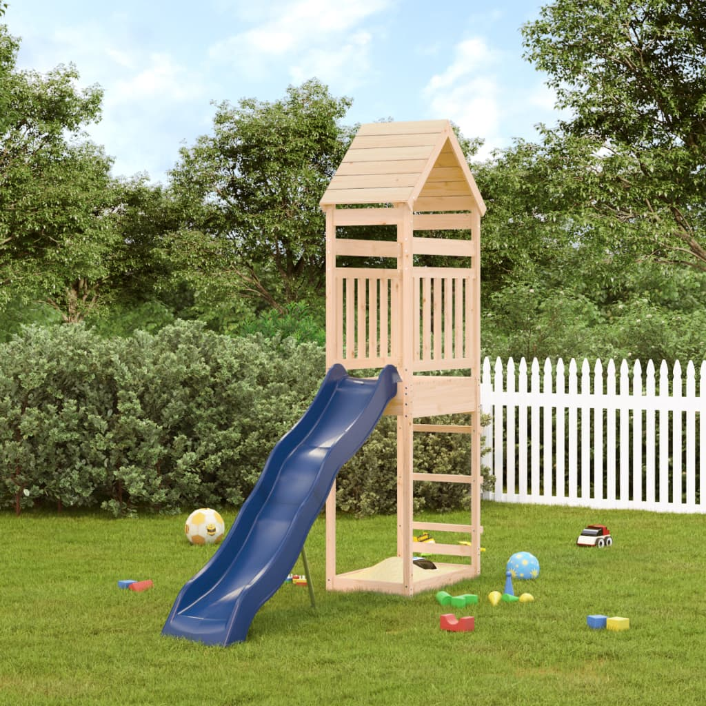 vidaXL Outdoor Playset Solid Wood Pine - Multi-Activity Center with Wave Slide