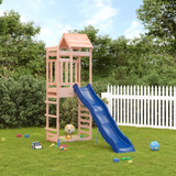 vidaXL Outdoor Playset Solid Wood Douglas - Garden Climbing Frame with Wave Slide and Rock Wall