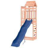 vidaXL Outdoor Playset Solid Wood Douglas - Garden Climbing Frame with Wave Slide and Rock Wall