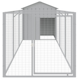 vidaXL Dog House with Roof Light Gray 46.1"x159.4"x48.4" Galvanized Steel