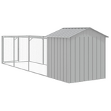 vidaXL Dog House with Roof Light Gray 46.1"x159.4"x48.4" Galvanized Steel