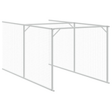 vidaXL Dog House with Roof Light Gray 46.1"x159.4"x48.4" Galvanized Steel