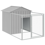 vidaXL Dog House with Roof Light Gray - Galvanized Steel | Spacious and Durable