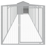 vidaXL Dog House with Roof Light Gray 46.1"x320.1"x48.4" Galvanized Steel